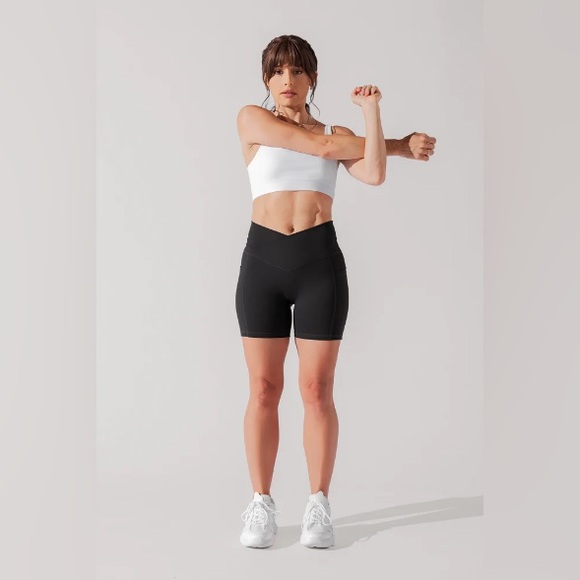 POPFLEX Crisscross Hourglass Midi bike shorts with pockets black 3X EUC - Picture 5 of 11